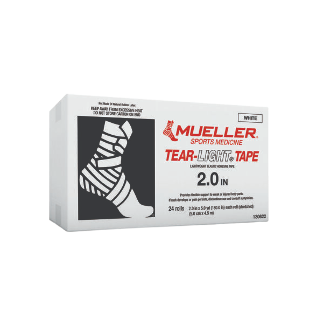 Mueller Tear Light Stretch Tape White 2" 5 Yds (Caja de 24) - Deportes Salvador Colom