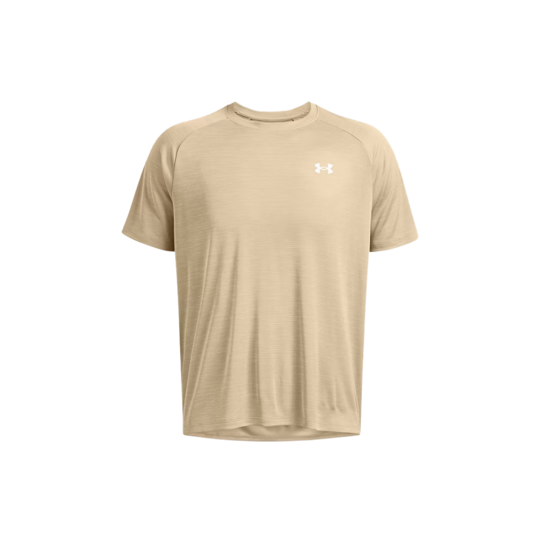 Image of Under Armour Tech Textured Men SS Shirt (Beige) - Deportes Salvador Colom