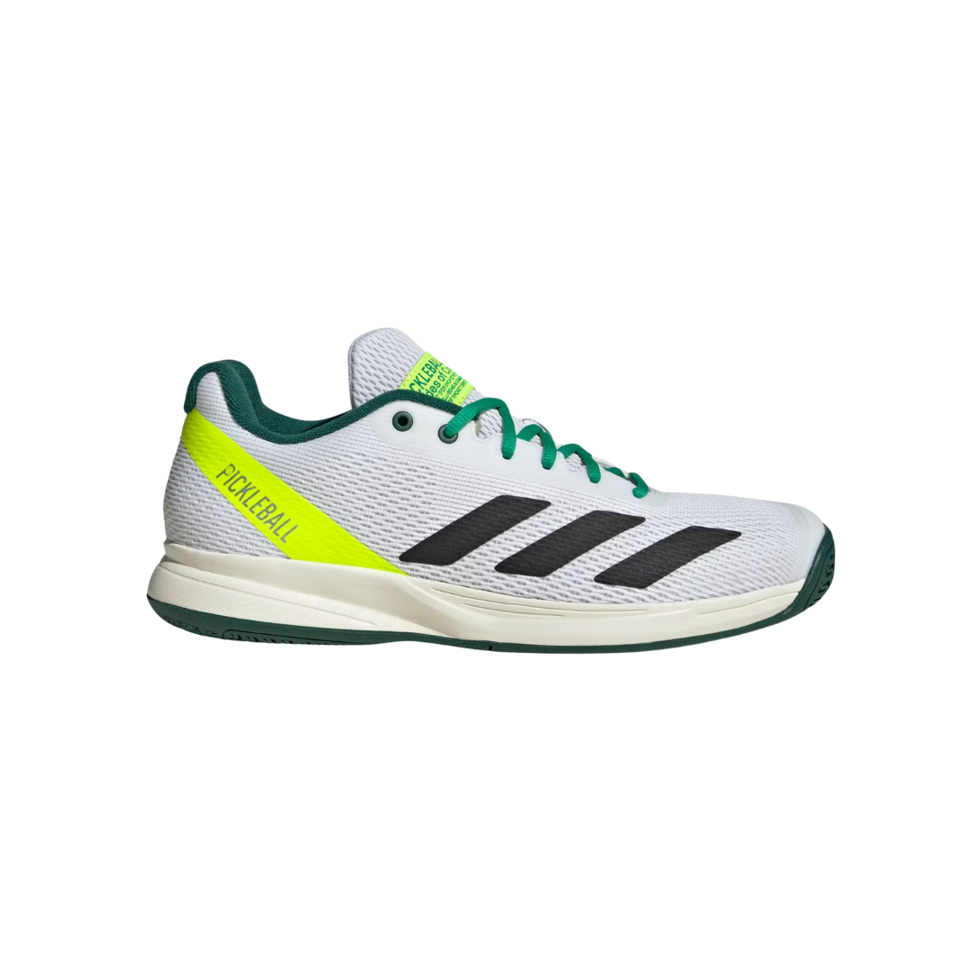 Image of Adidas Pickleball Men Shoes (White/Black/Green) - Deportes Salvador Colom