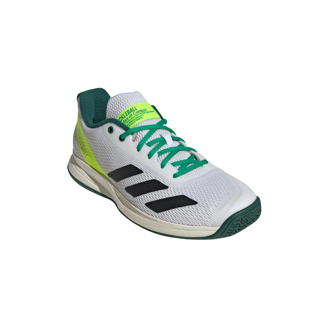 Adidas Pickleball Men Shoes (White/Black/Green) - Deportes Salvador Colom