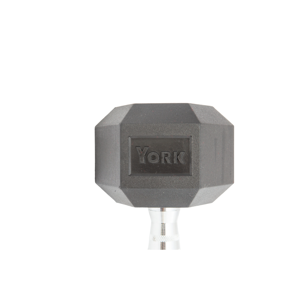 York Barbell Hex Rubber Dumbbell 15 lb - Deportes Salvador Colom