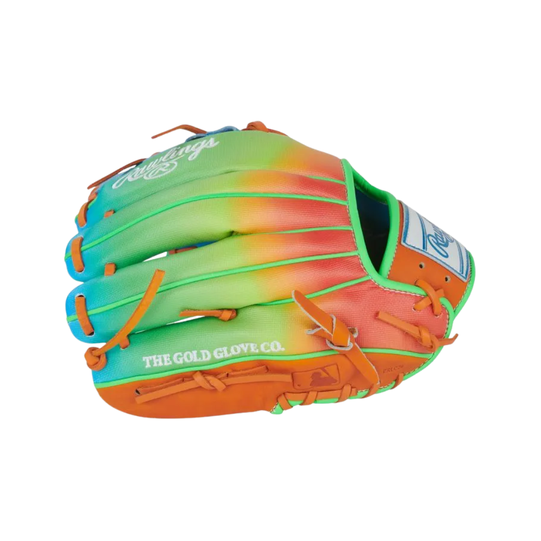 Image of Rawlings HOH Fun Burst Edition Glove (Green/Orange/Columbia Blue) 11.5''