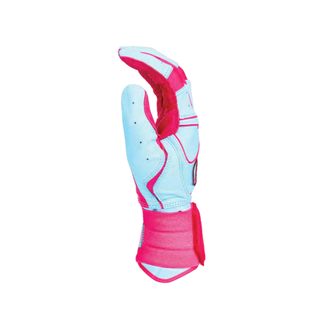 Franklin Sports Powerstrap Infinite Batting Gloves (Columbia Blue/Pink)