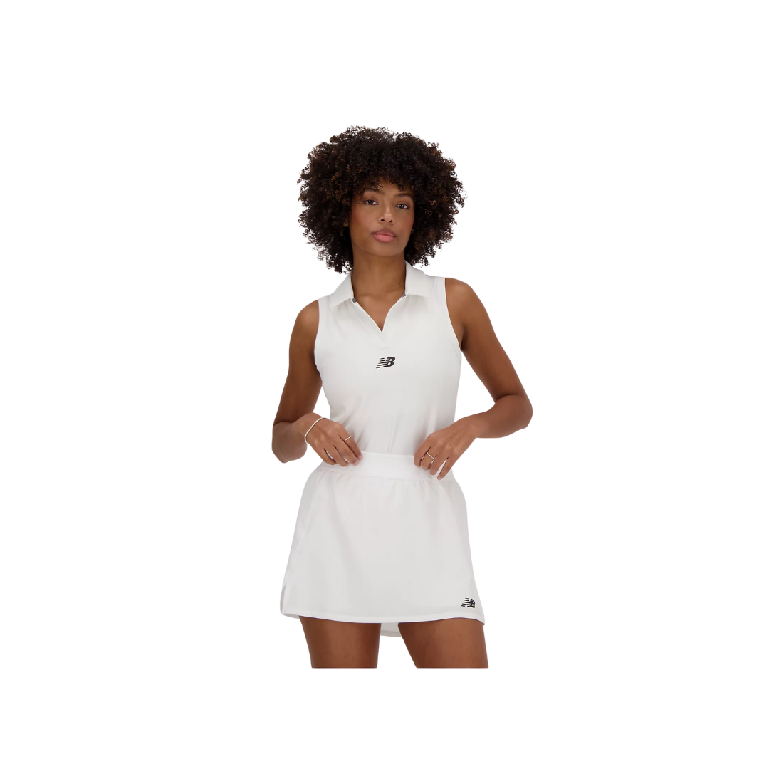 Image of New Balance Women Collared Tournament Tank (White)