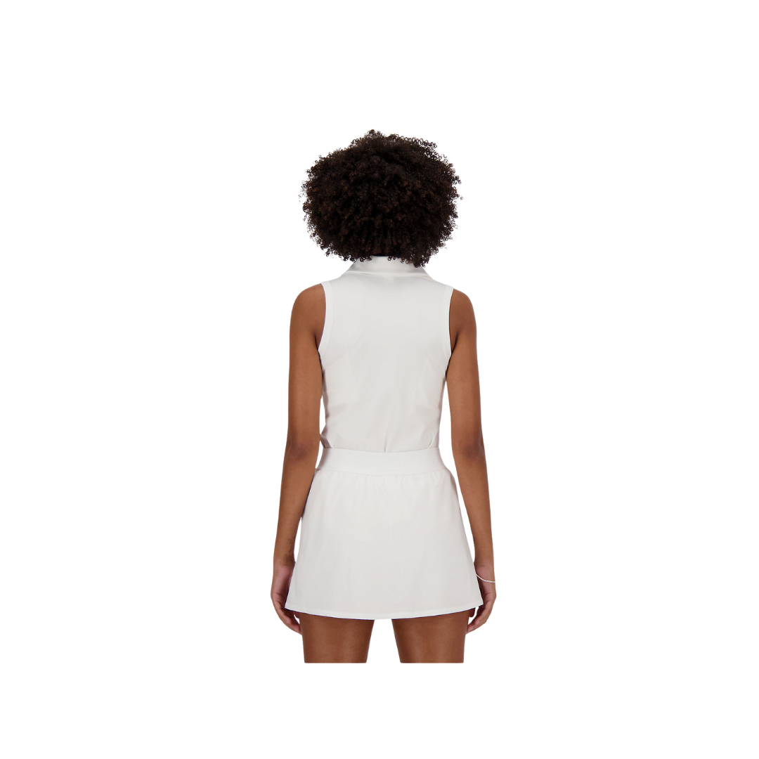 New Balance Women Collared Tournament Tank (White)