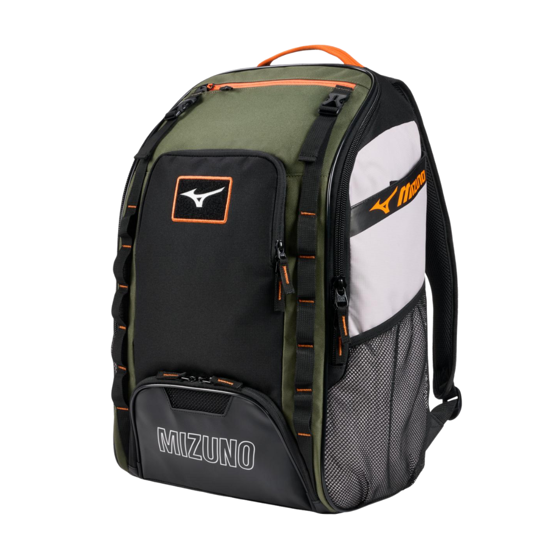 Mizuno Organizer 26 Backpack (Olive Green/Orange)