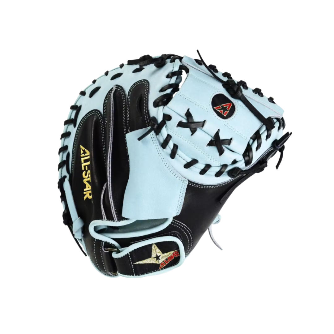All Star Pro Elite Catcher's Mitt 34" (Black/Columbia Blue)