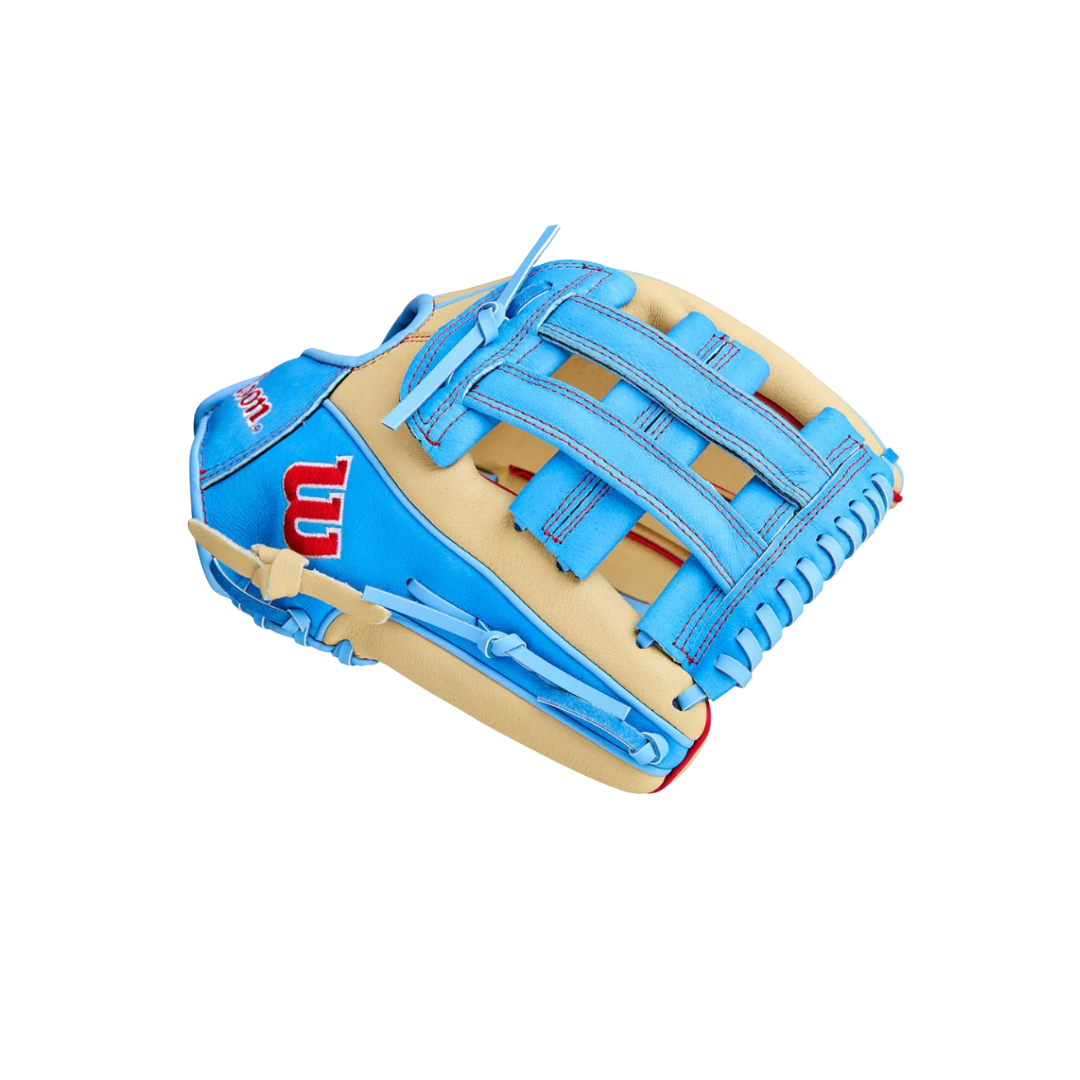 Image of Wilson A450 Youth Glove 12'' (Blonde/Columbia Blue)