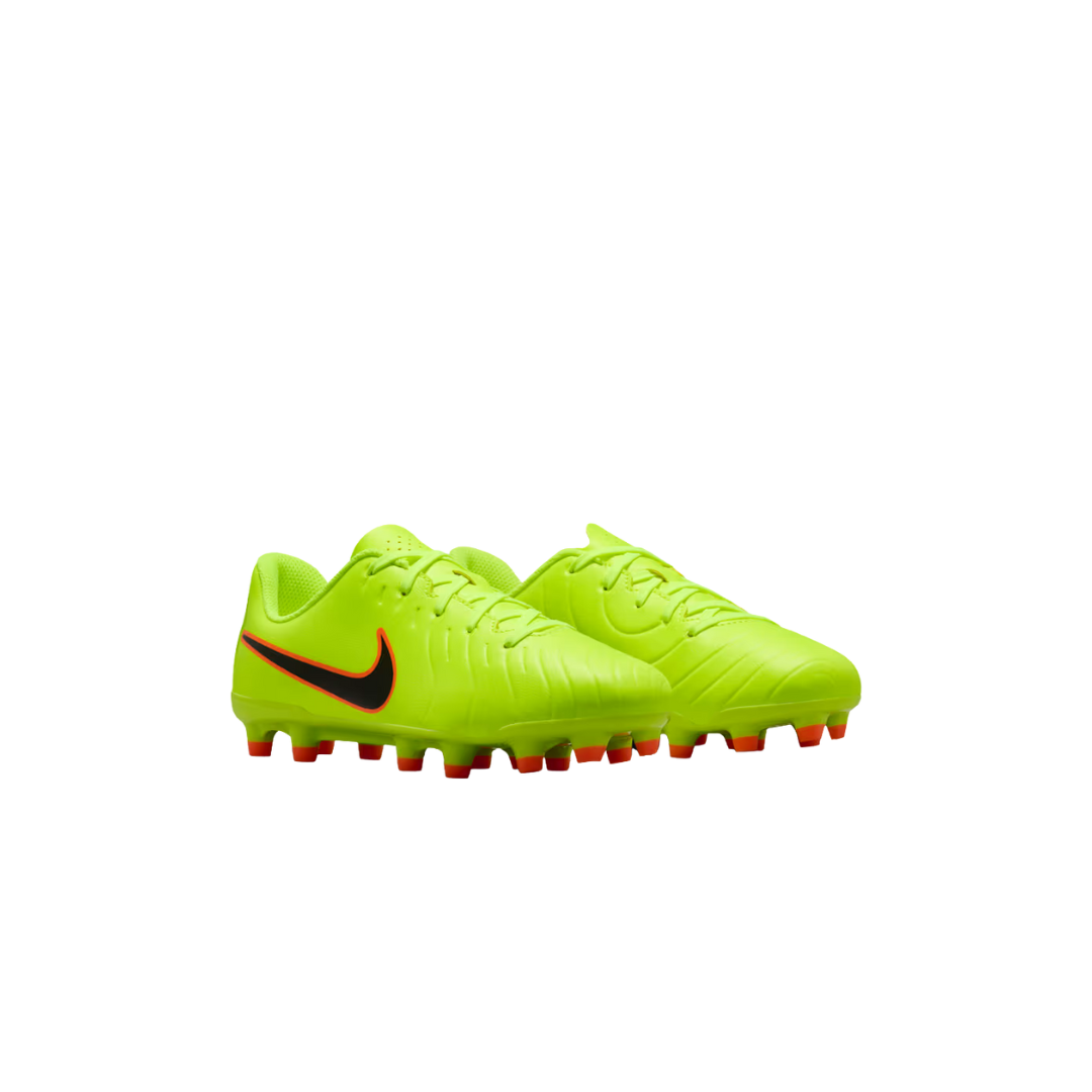 Image of Nike Jr. Tiempo Legend 10 Club FG/MG (Volt/Orange)