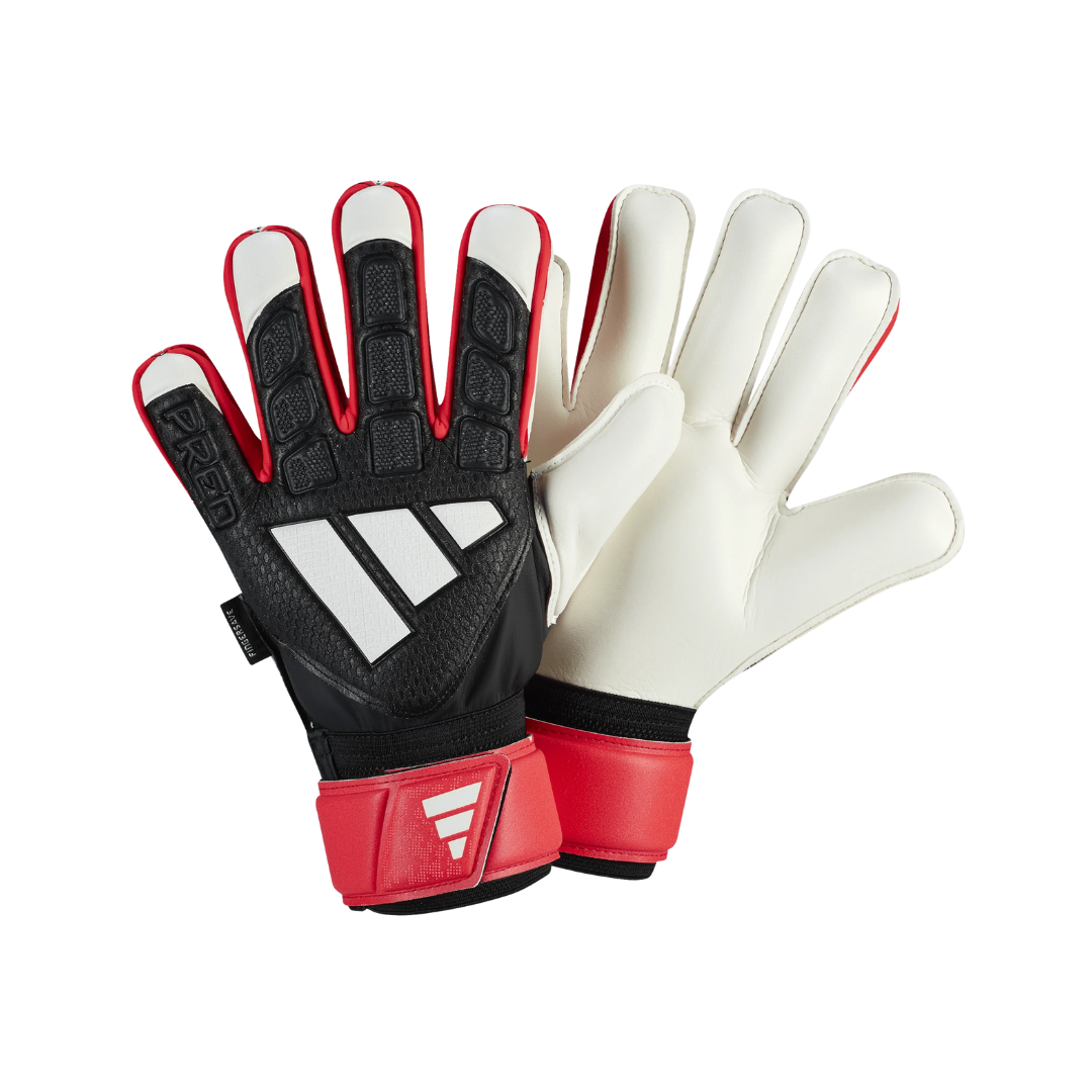 Adidas Youth Predator Goalie Gloves (Black/White/Red)