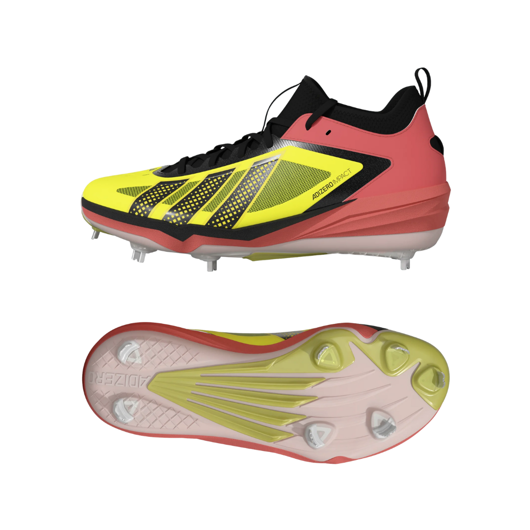 Image of Adidas Adizero Impact 3.0 Metal (Coral/Neon Yellow)