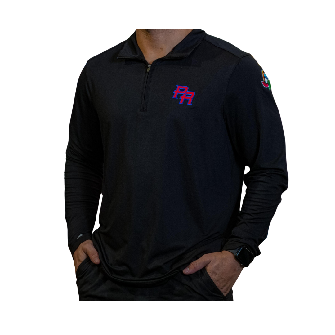 Antigua Quarter Zip Puerto Rico WBC Men's (Black)