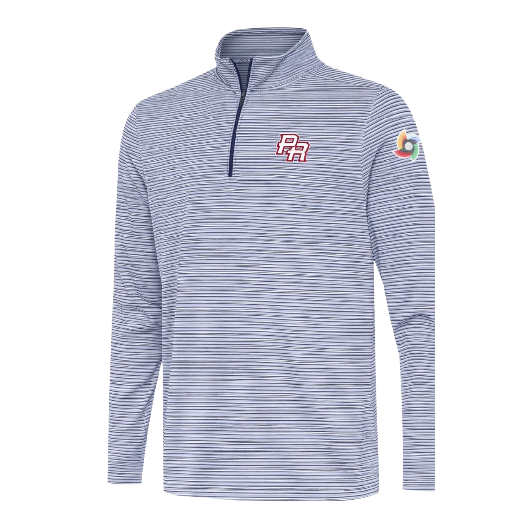Quarter Zip Puerto Rico WBC Men's (Light Blue)