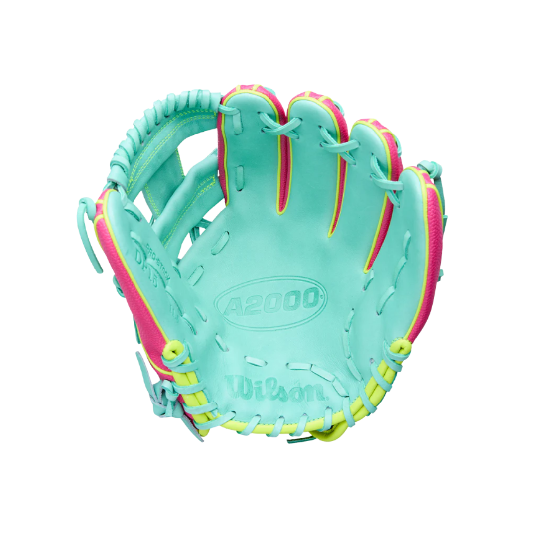 Image of Wilson A2000 SCDP15SS Infield Glove (Hot Pink/ Mint) 11.5''