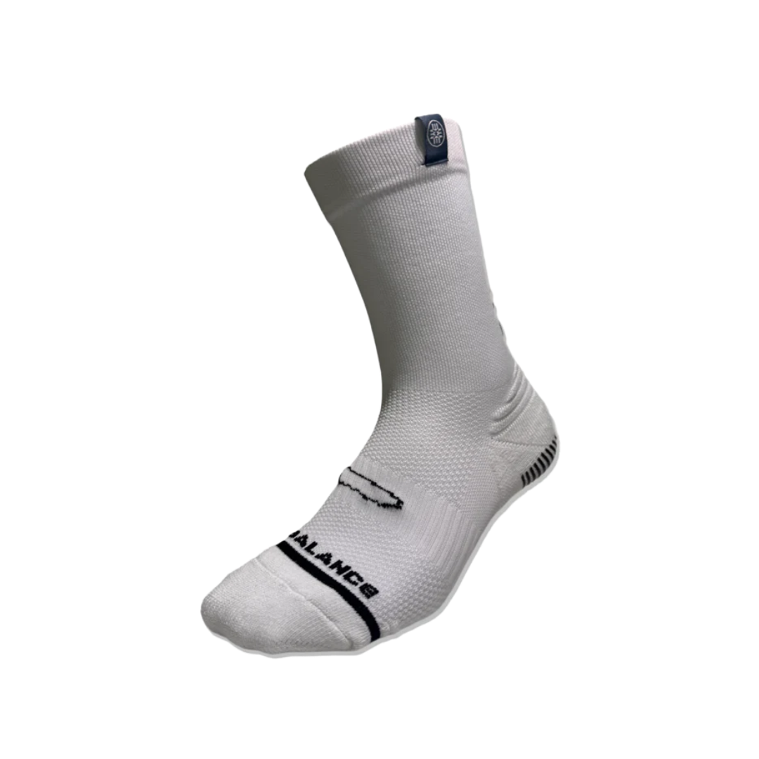 Balance White Running Crew Socks with Grip (OSFM)