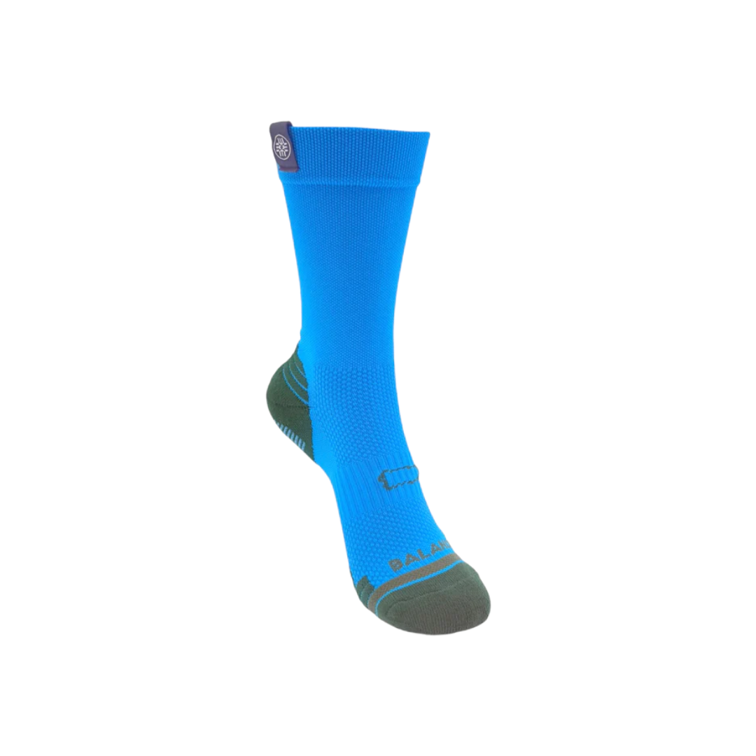 Balance Tropical Blue Running Socks with Grip (OSFM)