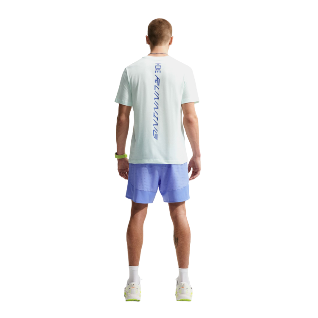Image of Nike Dri-Fit Aeroswift Running T-shirt (Barely Green/Lapis)