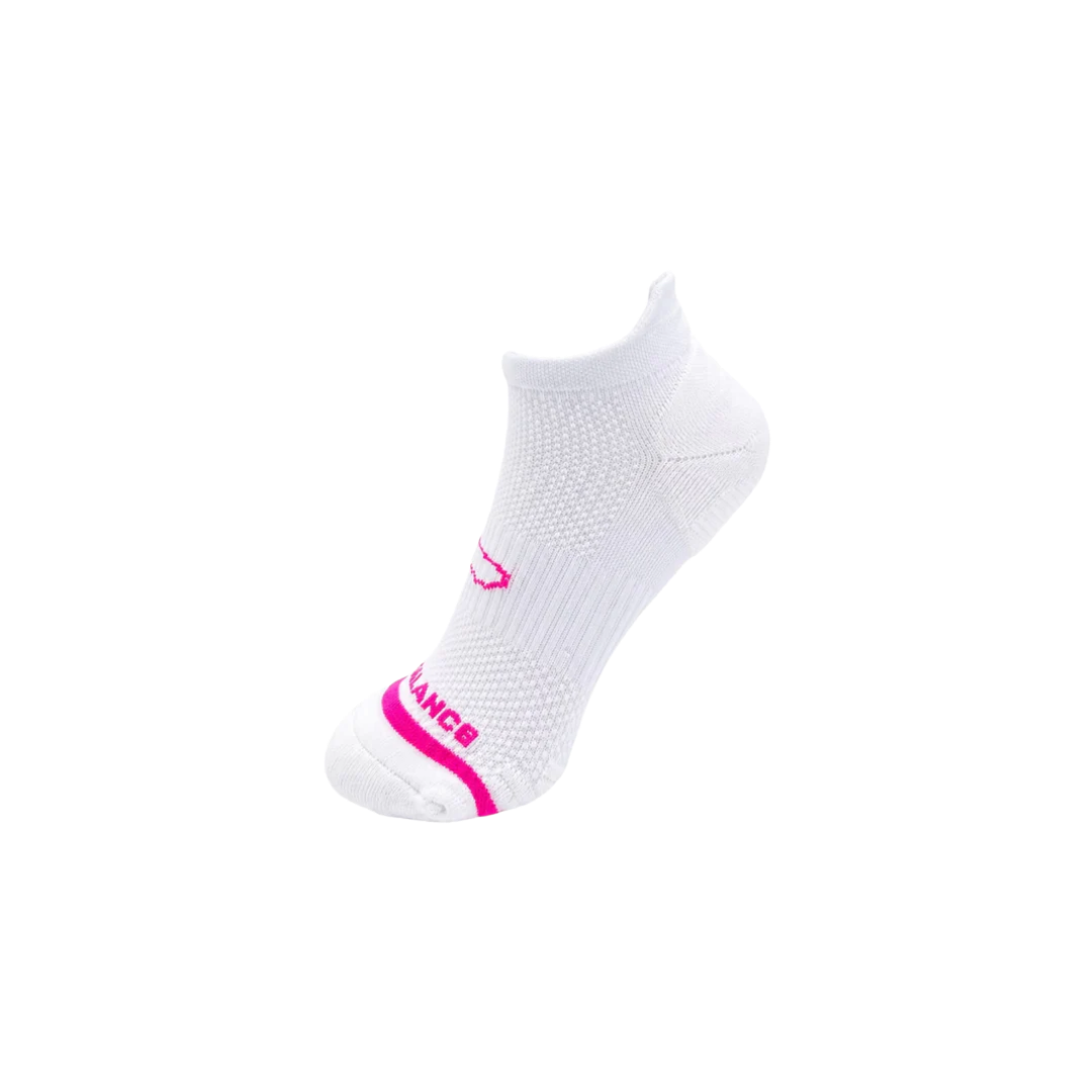 Balance Running Tab Socks w/Grip (White/Pink)