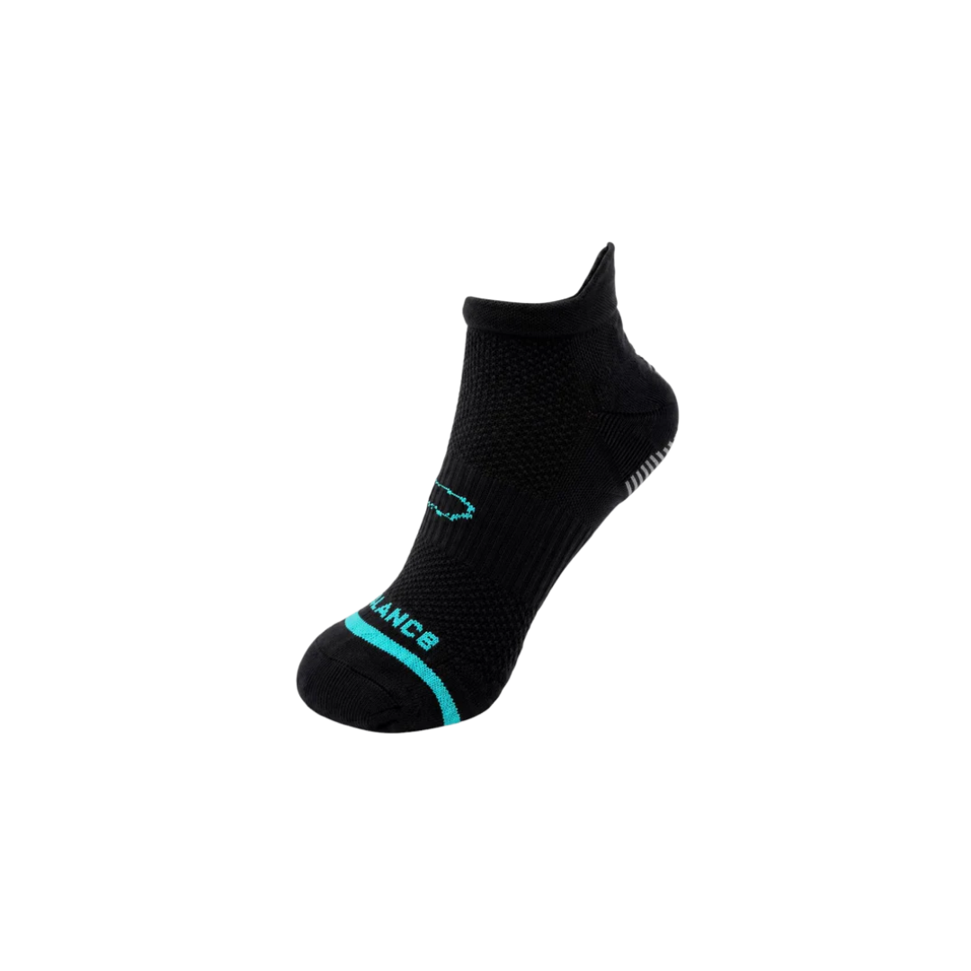 Balance Running Tab Socks w/Grip (Black/Mint)