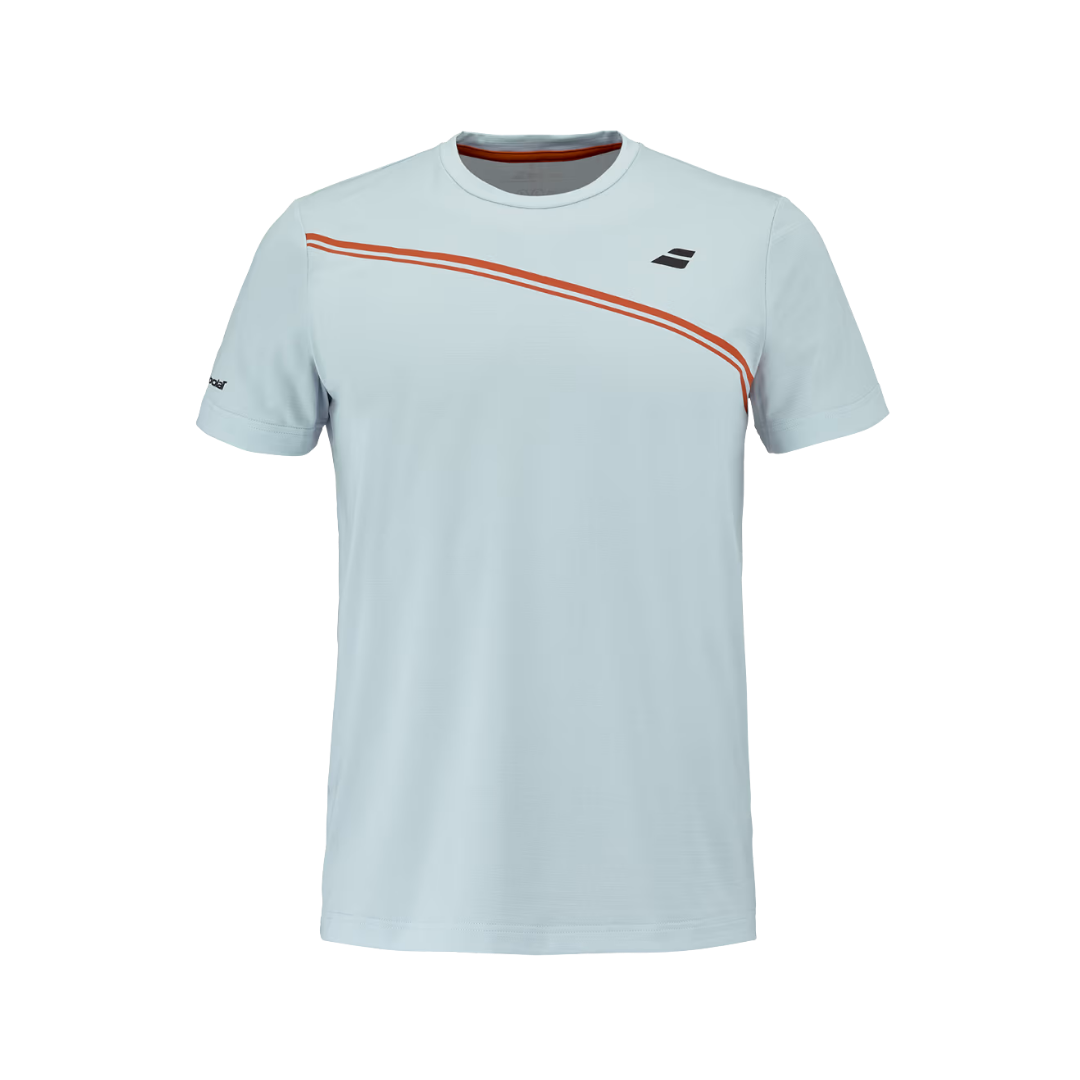 Image of Babolat Play Crew Neck Tee Men (Light Blue/Orange)