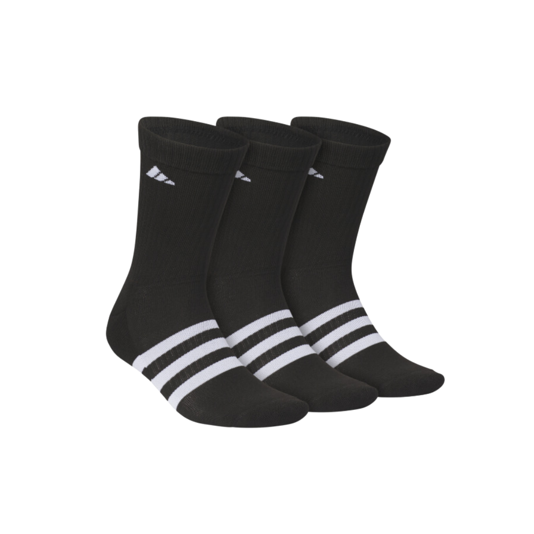 Adidas Unisex Adaptive 3-Pack Crew Socks LG (Black) - Deportes Salvador Colom
