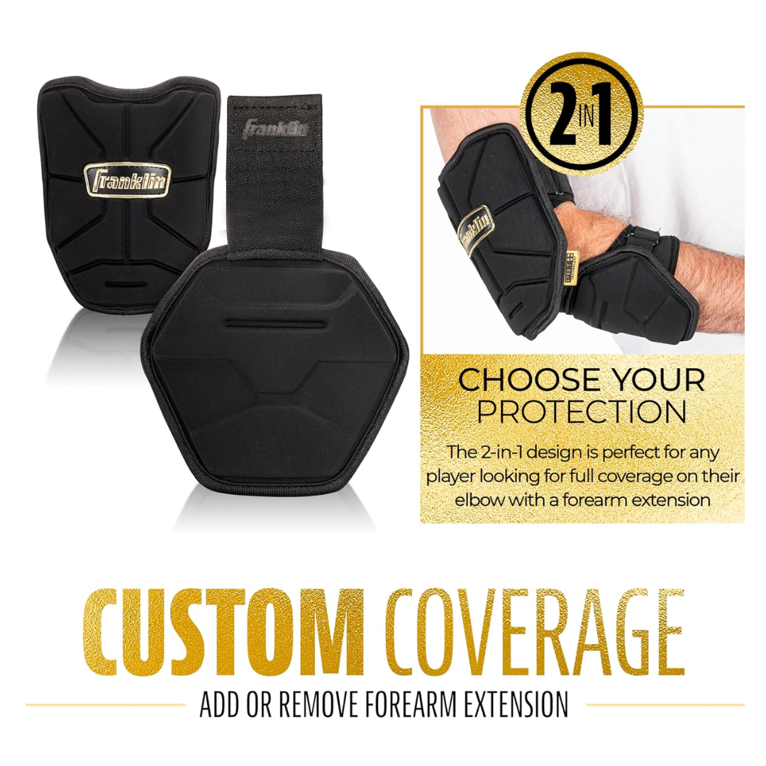 Franklin Sports Adult Elbow Guard (Black/Gold) - Deportes Salvador Colom