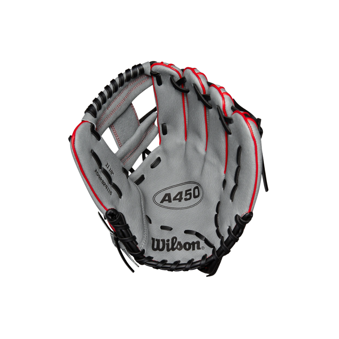 Image of Wilson A450 Glove Left Hand Thrower (Grey/Black) 11.5'' - Deportes Salvador Colom