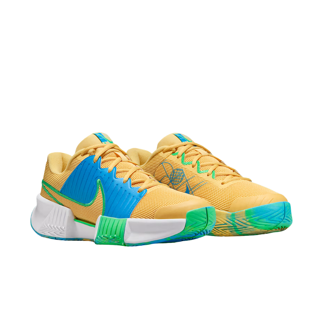 Image of Nike Zoom Challenge Pickleball Shoes Women (Gold/Blue/White)