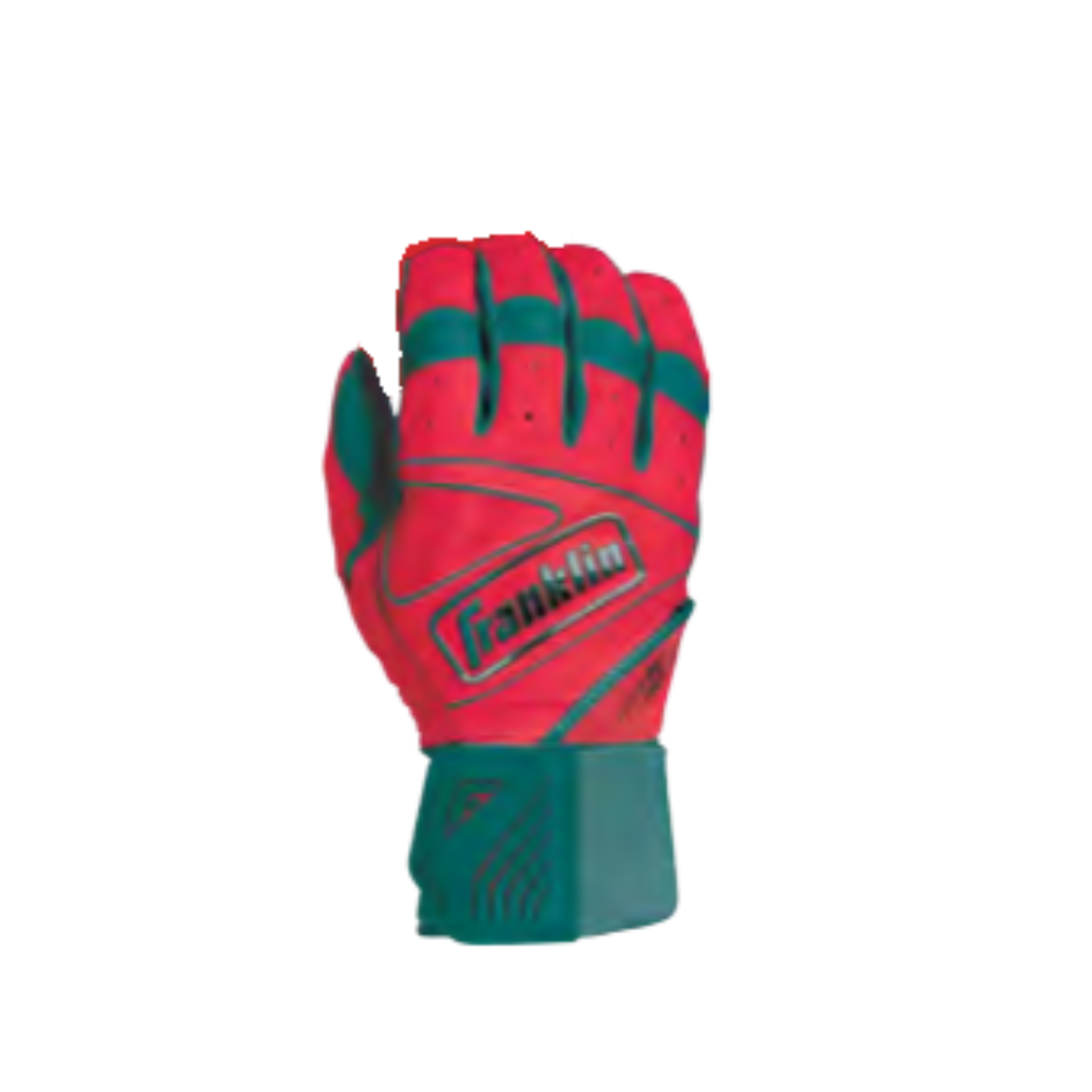 Franklin Sports Powerstrap Infinite Batting Gloves (Teal/Coral)