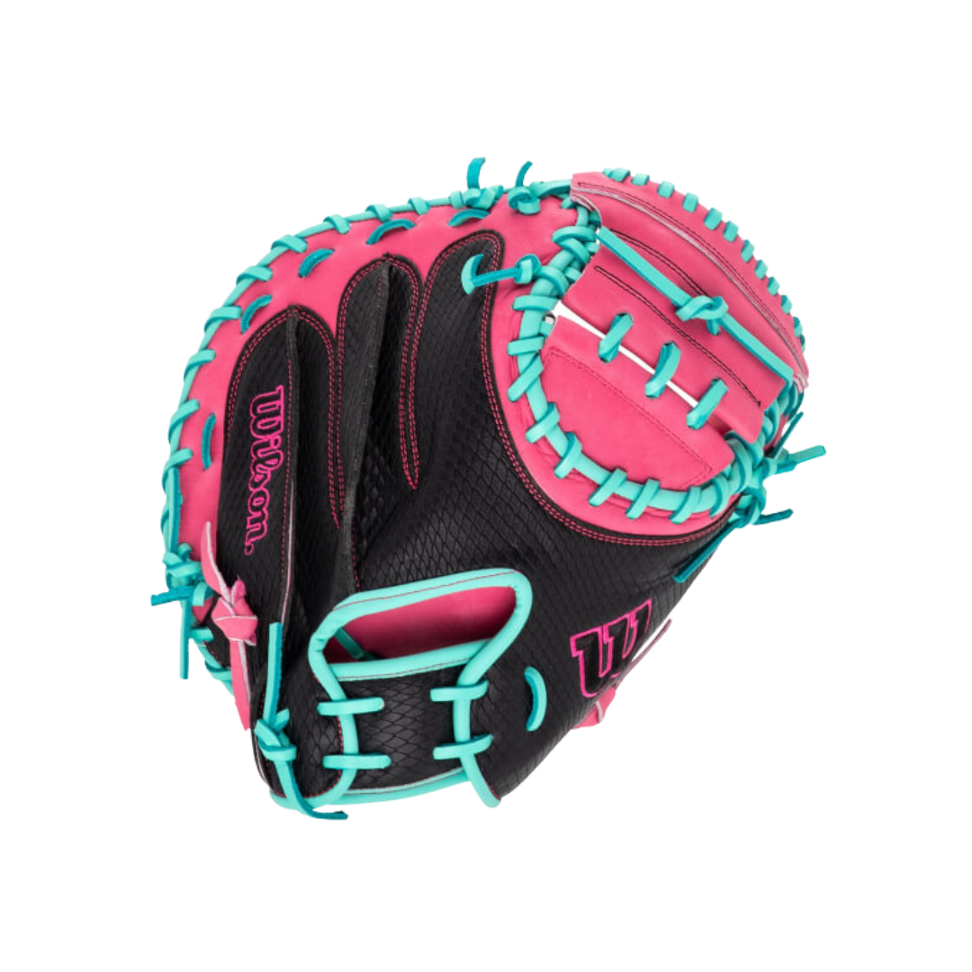 Wilson A1000 Catcher's Mitt CM33 SSS 33''(Black/Teal/Pink)