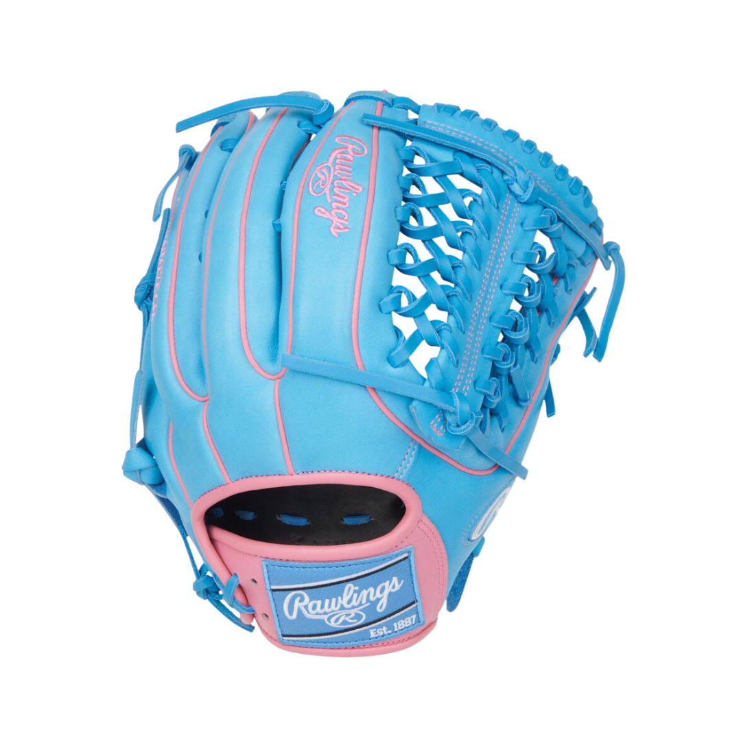Rawlings HOH Series OF Left Hand Thrower Glove 12.75'' (Columbia Blue/Pink)