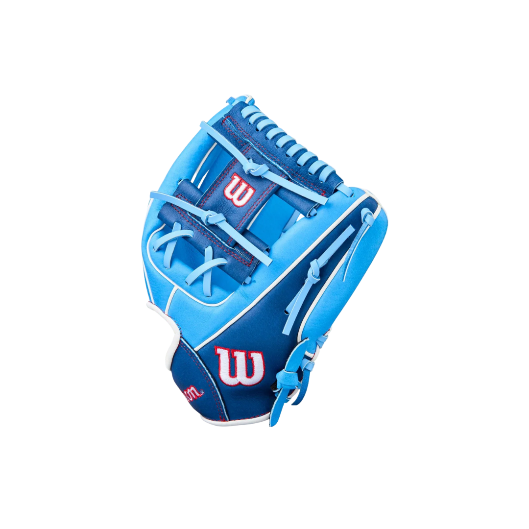 Image of Wilson A450 RH Baseball Glove 11.5'' (Columbia Blue/Navy)