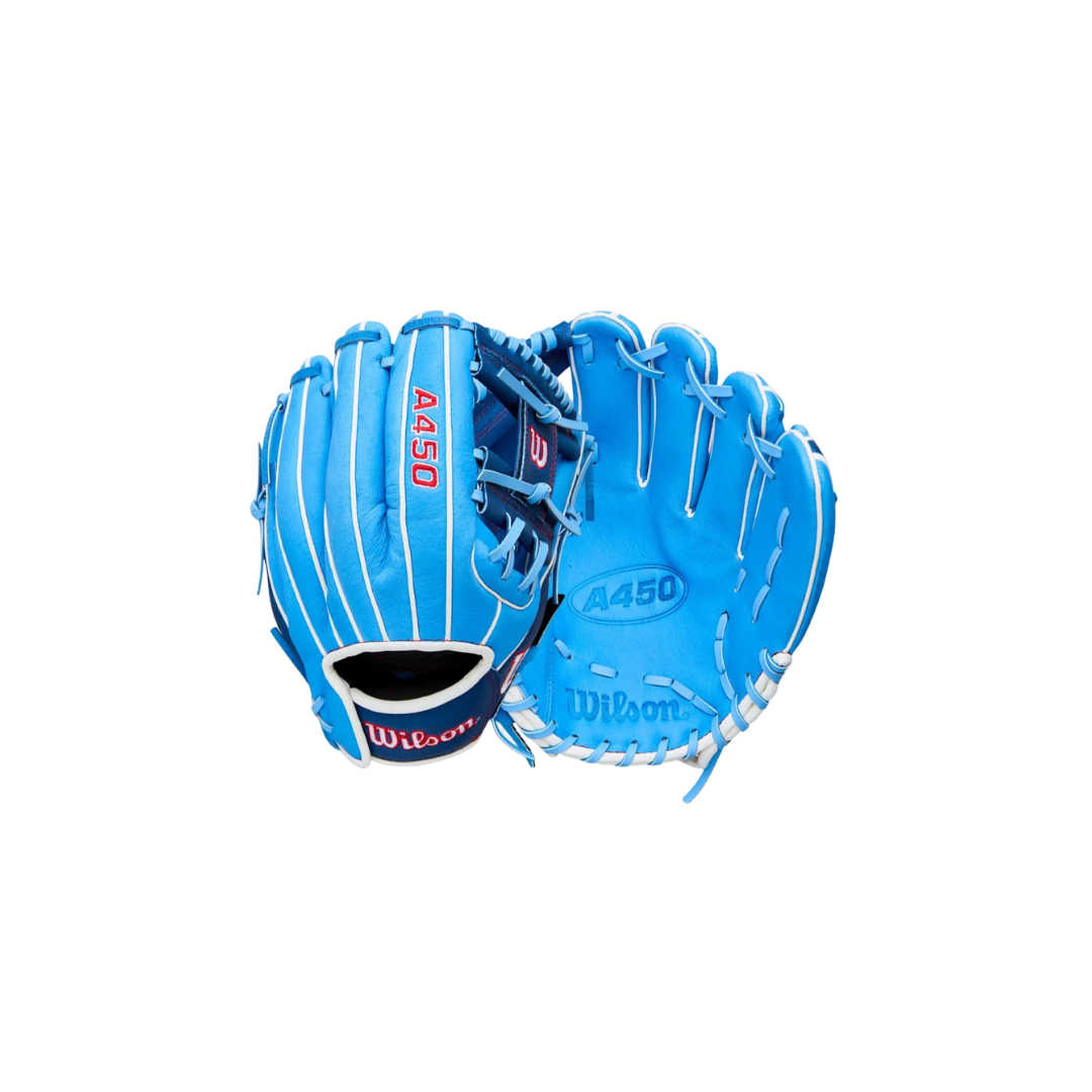 Wilson A450 RH Baseball Glove 11.5'' (Columbia Blue/Navy)