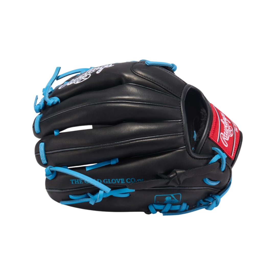 Image of Rawlings R9 Series Left Hand Thrower Glove 11.5'' (Black/Columbia Blue)