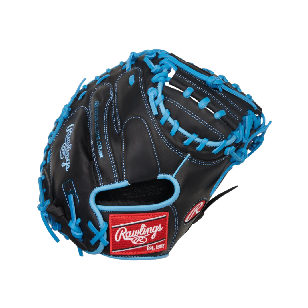 Rawlings R9 Series Catcher's Mitt 32.5'' (Black/Columbia Blue)
