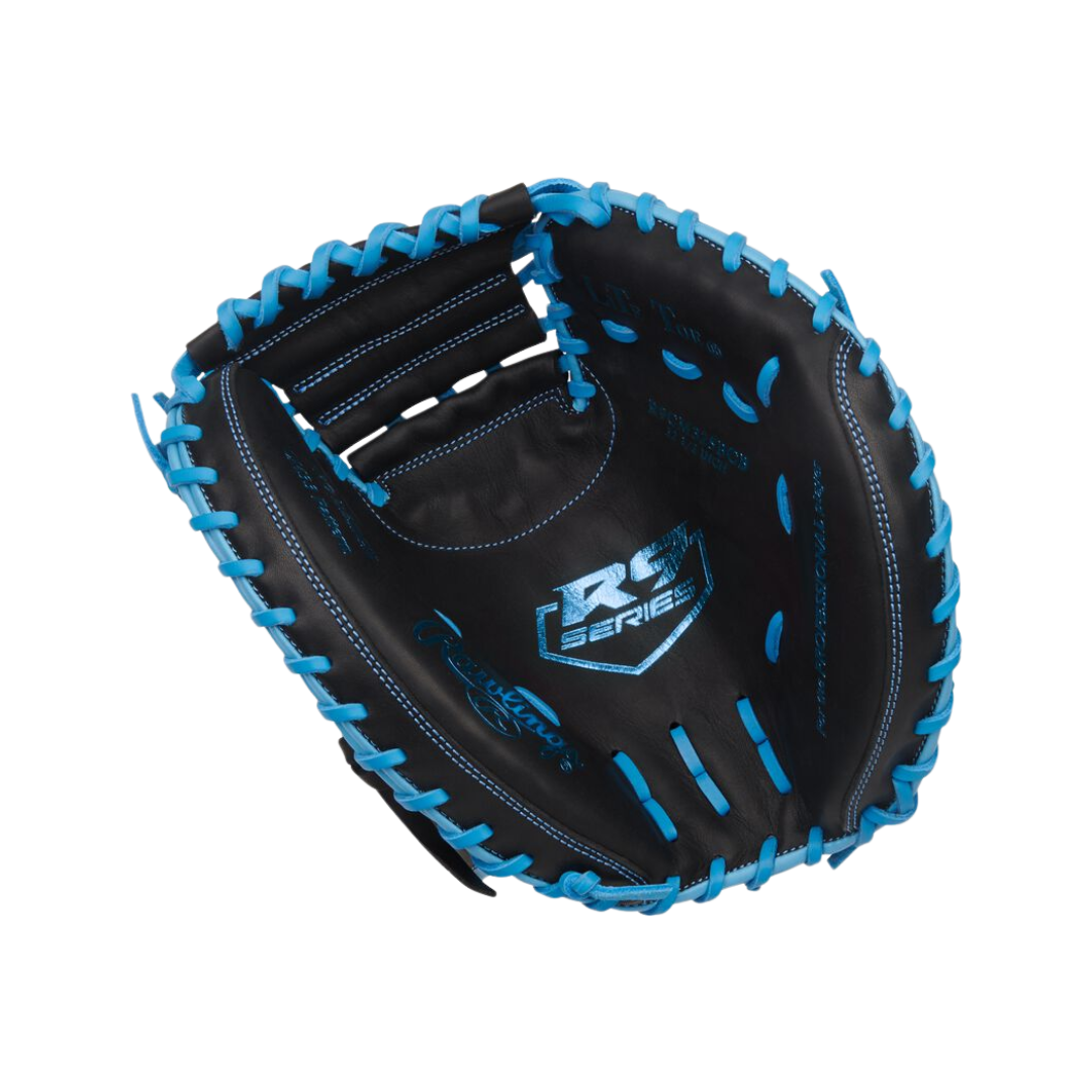 Image of Rawlings R9 Series Catcher's Mitt 32.5'' (Black/Columbia Blue)
