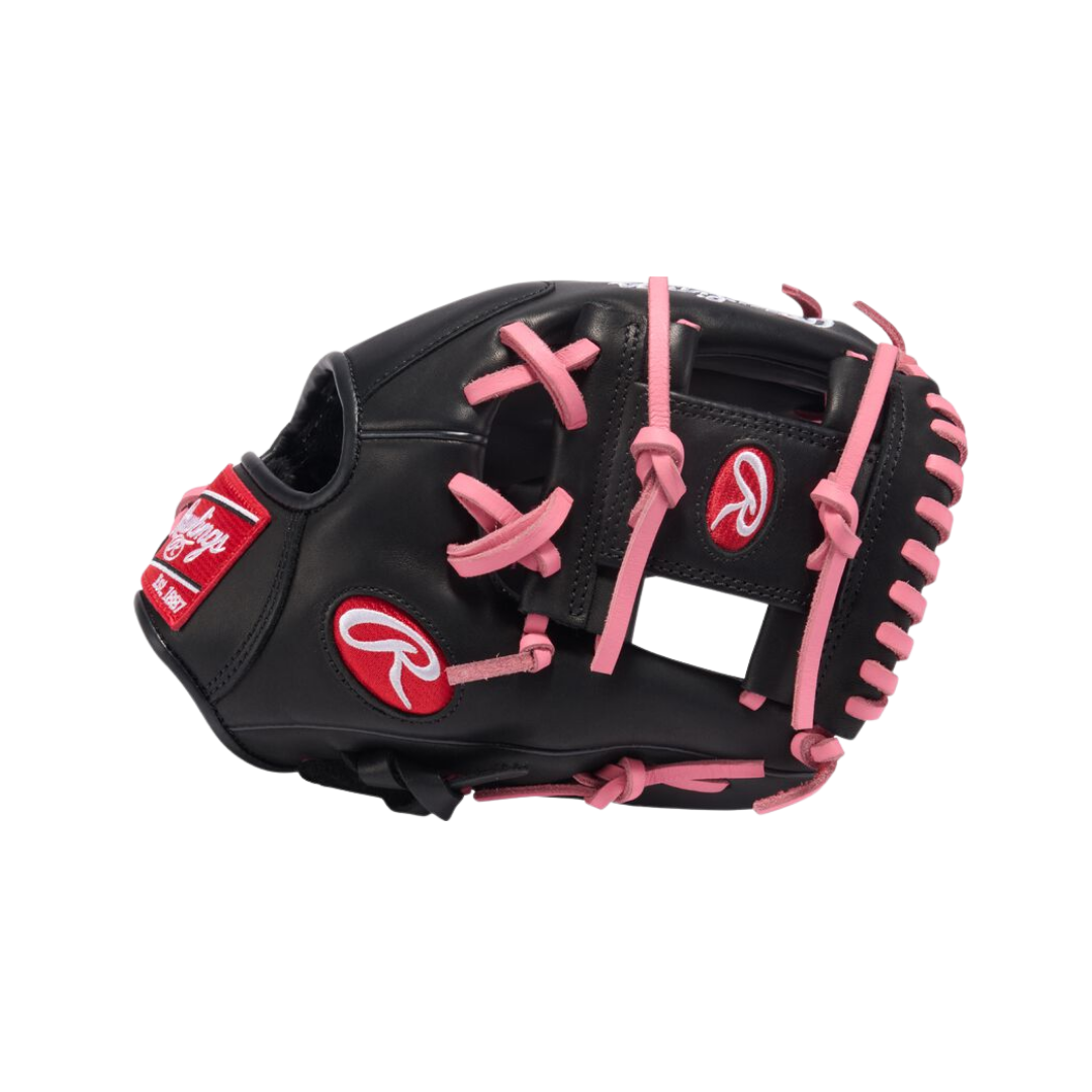 Image of Rawlings R9 Contour 11.25-Inch Infield Glove (Black/Pink)