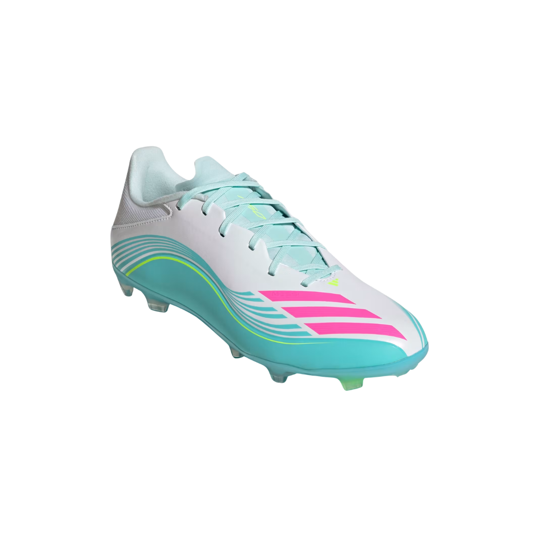 Image of Adidas F50 Messi League FG/MG (Cloud White/Lucid Pink/Flash Aqua)