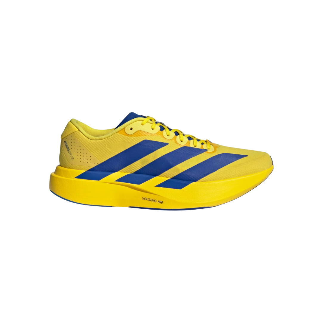 Image of Adidas Adizero EVO SL Woven Shoes Men (Yellow/Blue)