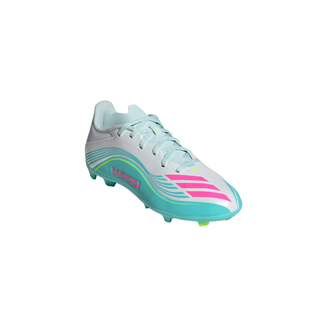 Image of Adidas Youth F50 Messi League FG/MG (White/Pink/Aqua)