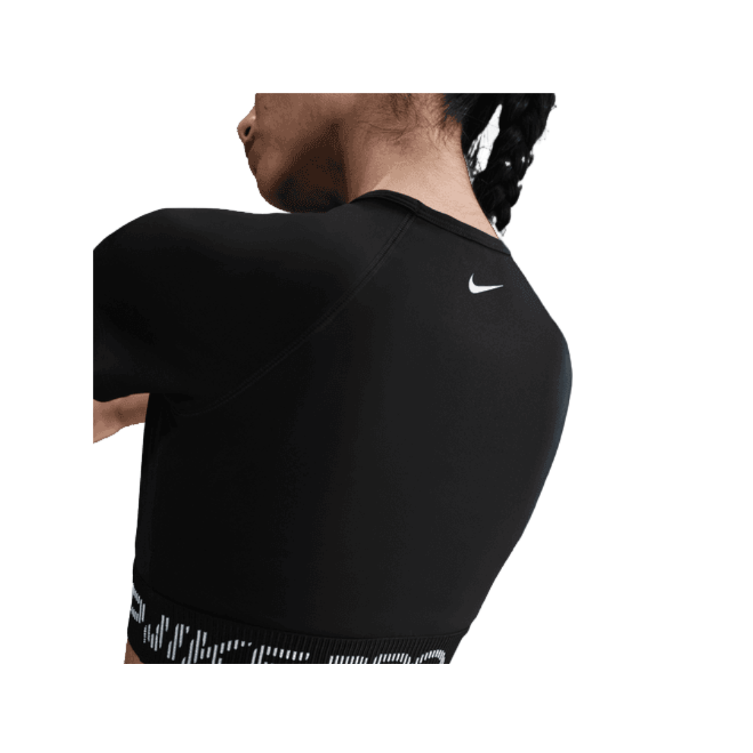 Nike Pro Women Dri-FIT Cropped Graphic Top (Black)