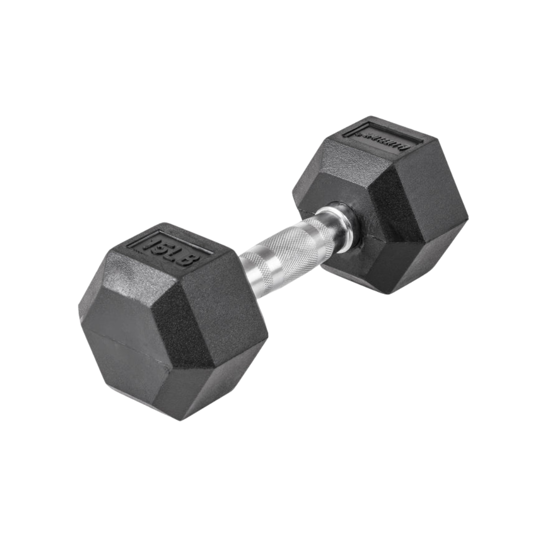 Lifeline Hex Rubber Dumbbell 15 lb