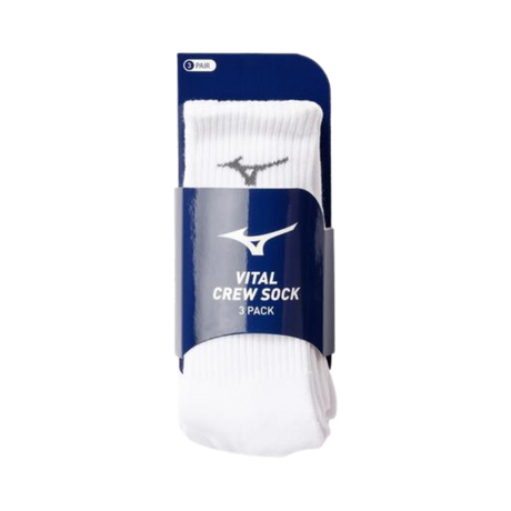 Mizuno Vital Crew Socks Medium White 3pk - Deportes Salvador Colom