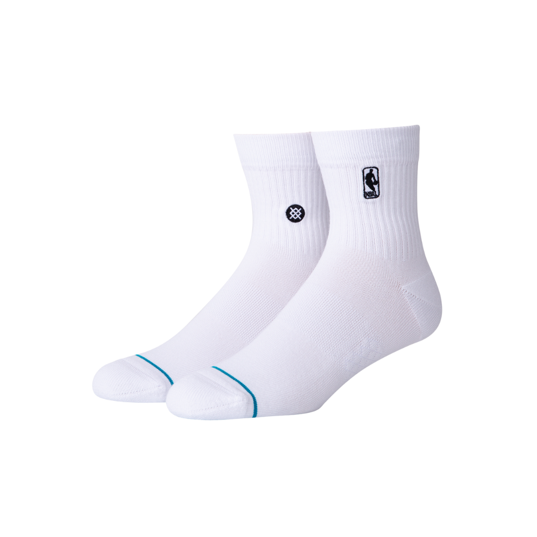 Stance NBA Logoman Quarter Socks Large (White)