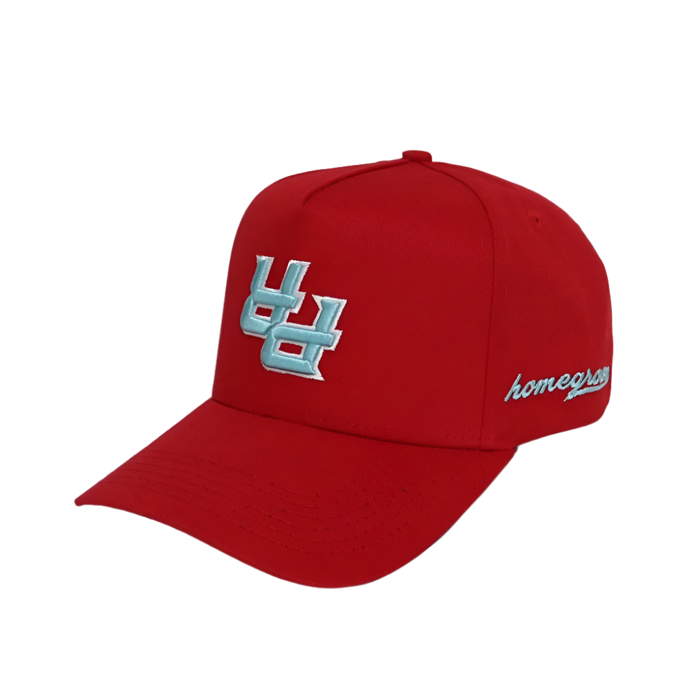 Image of Homegrown PR Snapback Hat (Red/Columbia Blue)