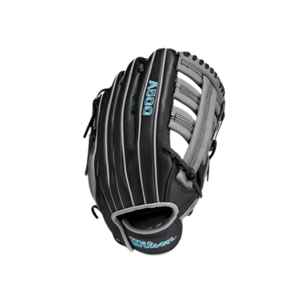 Wilson A500 Baseball Glove RH (Black/Grey/Tropical Blue) 12.5''