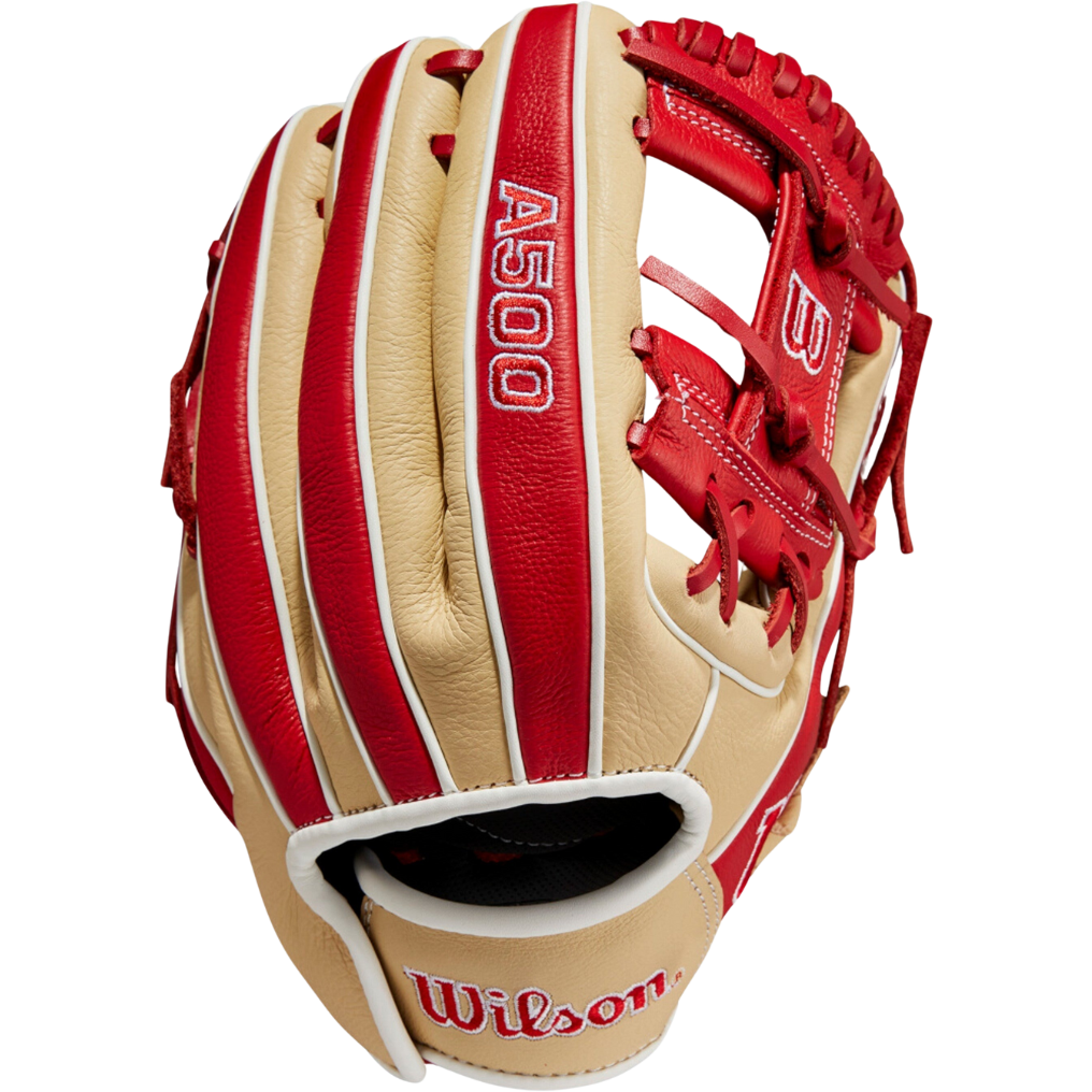 Wilson A500 Baseball Glove RH (Blonde/Scarlet) 11''