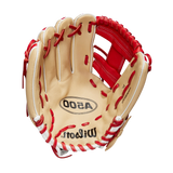 Wilson A500 Baseball Glove RH (Blonde/Scarlet) 11''